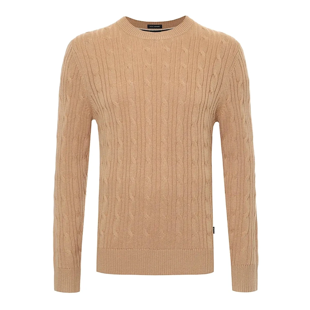Hugo Men's Brown Maglia A Girocollo - Round-Neck Knitwear - L - Knitwear