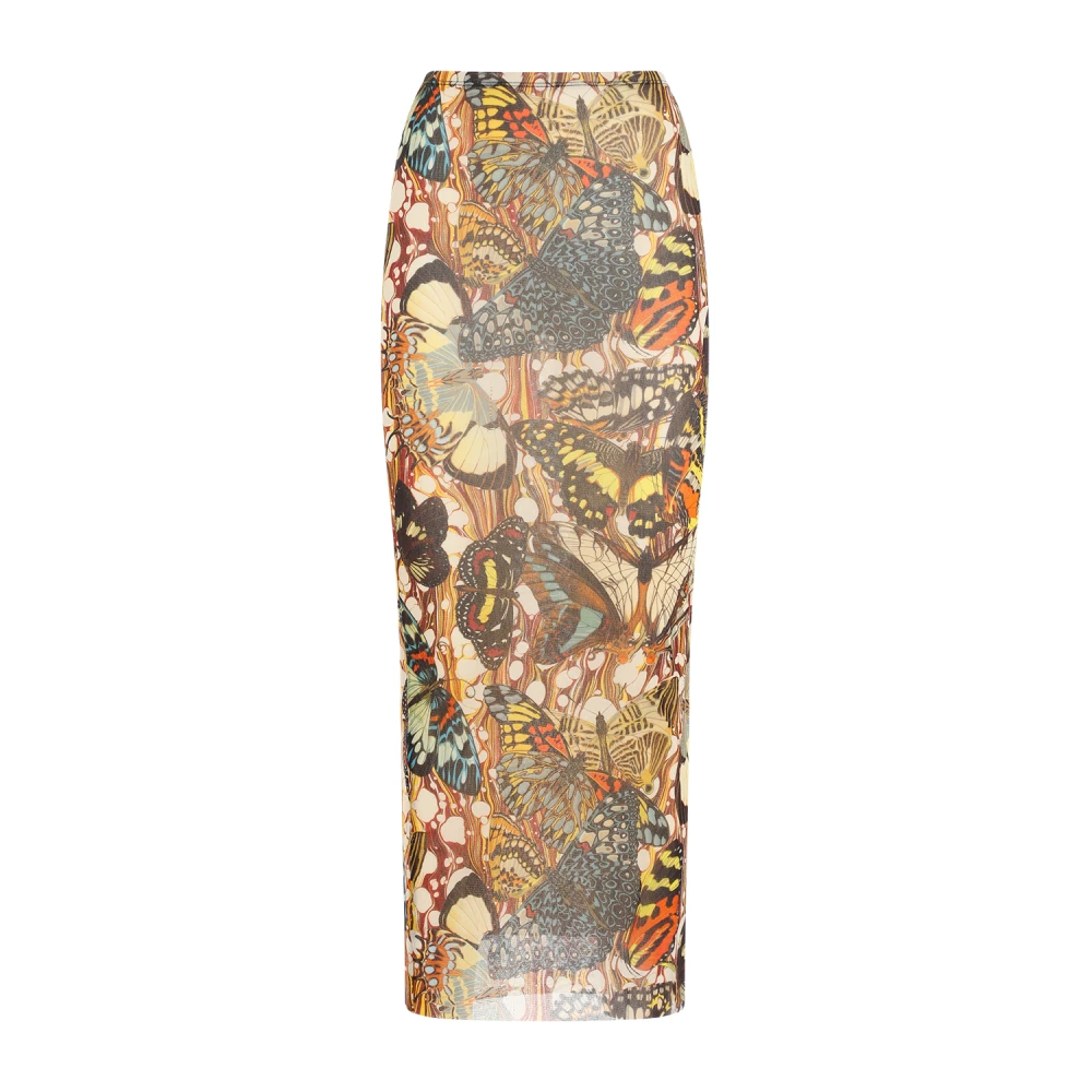 Jean Paul Gaultier Vlinderprint Mesh Rok Multicolor Dames