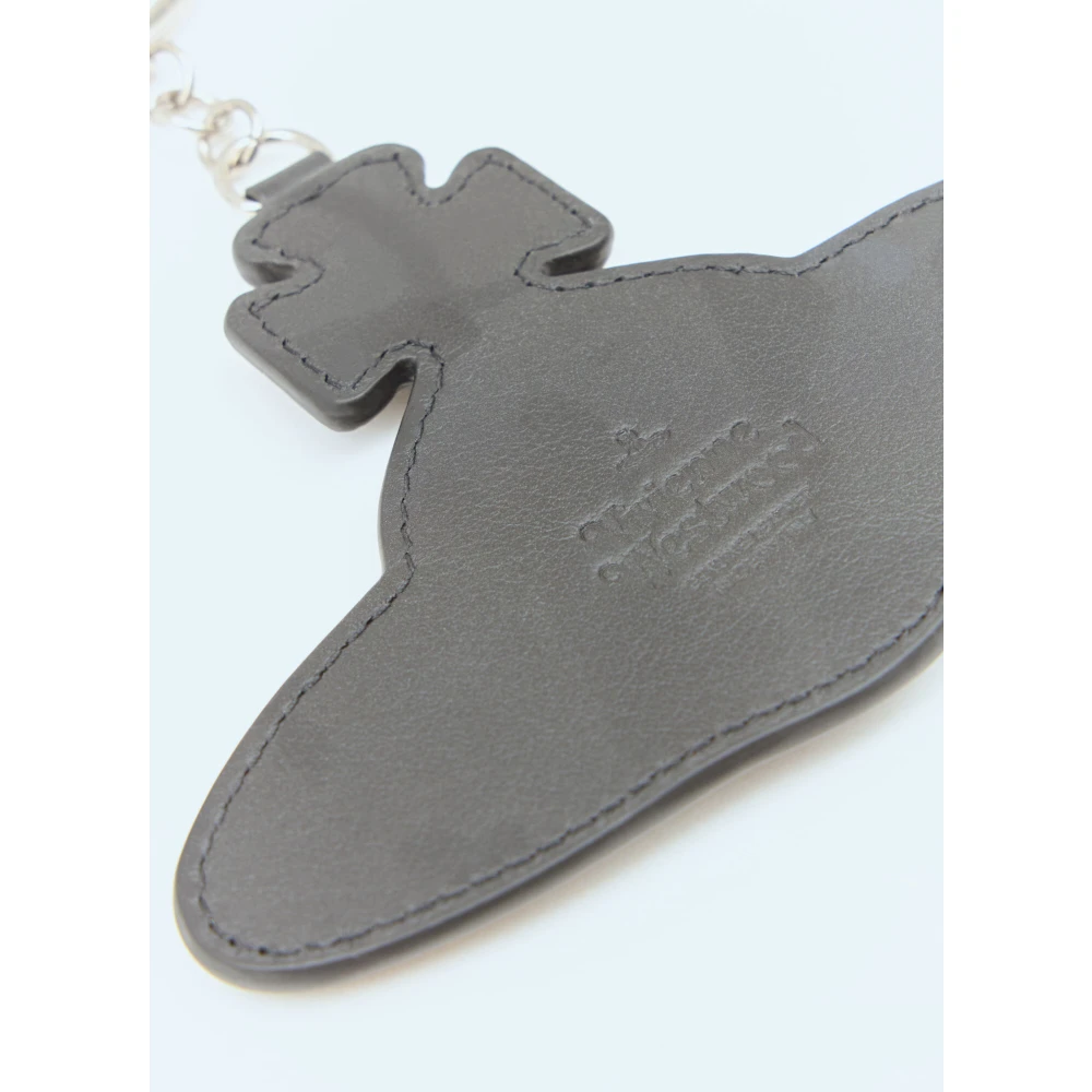Vivienne Westwood Orb Leren Sleutelhanger Hanger Klip Black Unisex