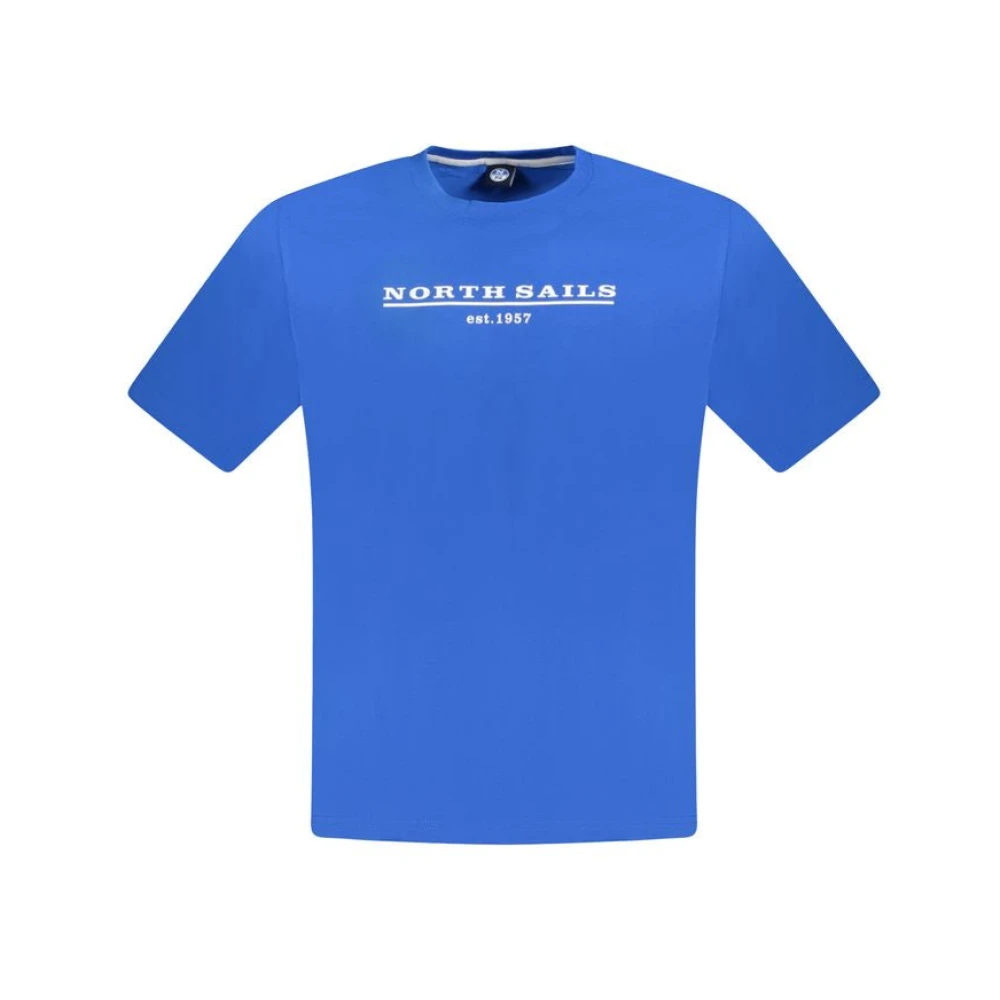 North Sails Mannelijk Blauw Tops Heren, M, Katoen, Katoenen T-Shirt