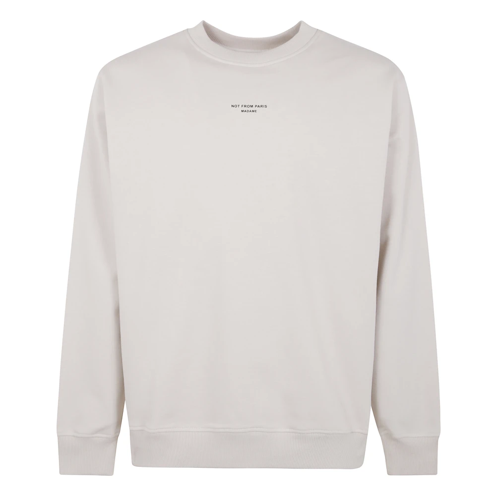 Drole de Monsieur Klassieke Slogan Sweater Beige Heren