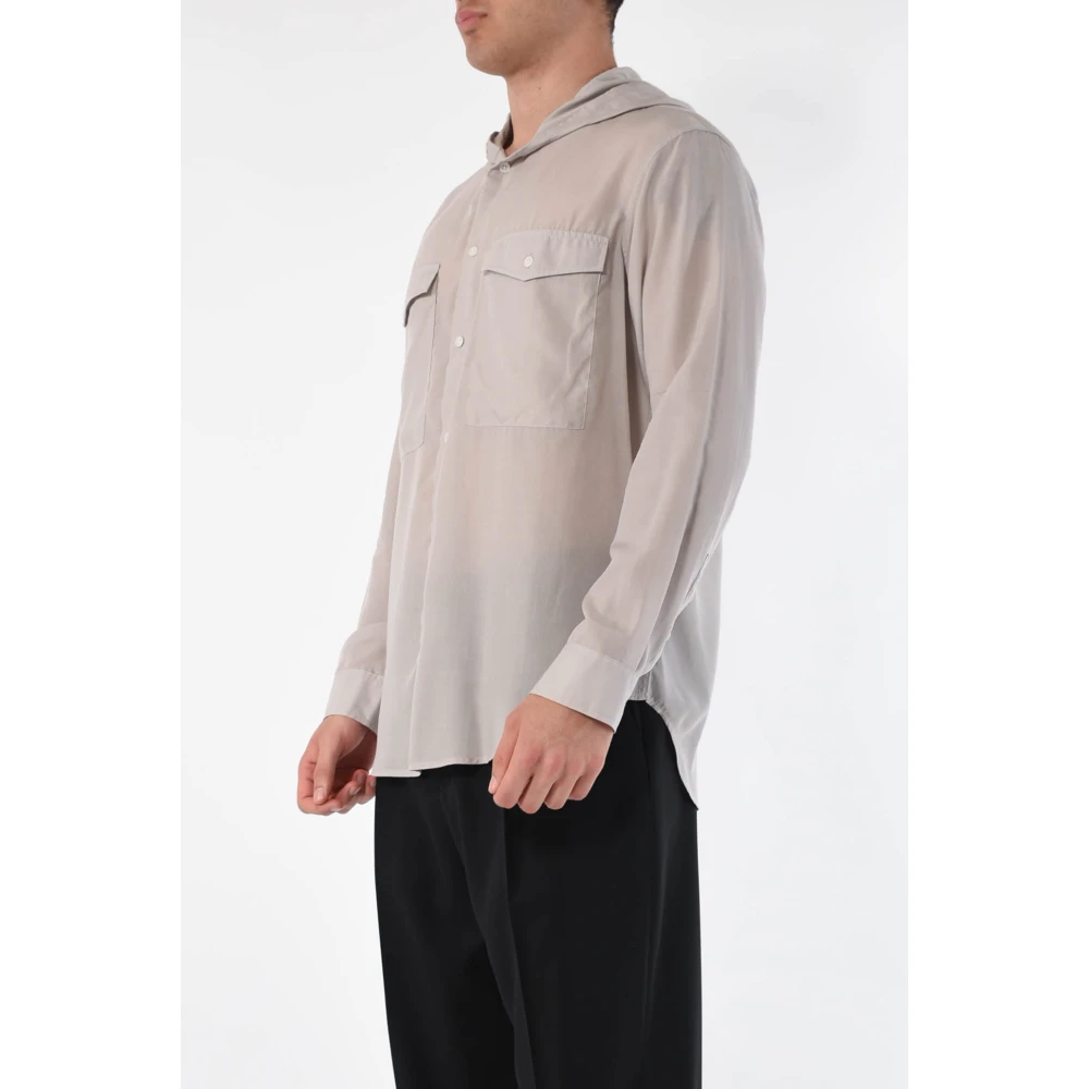 Emporio Armani Formal Shirts Gray Heren