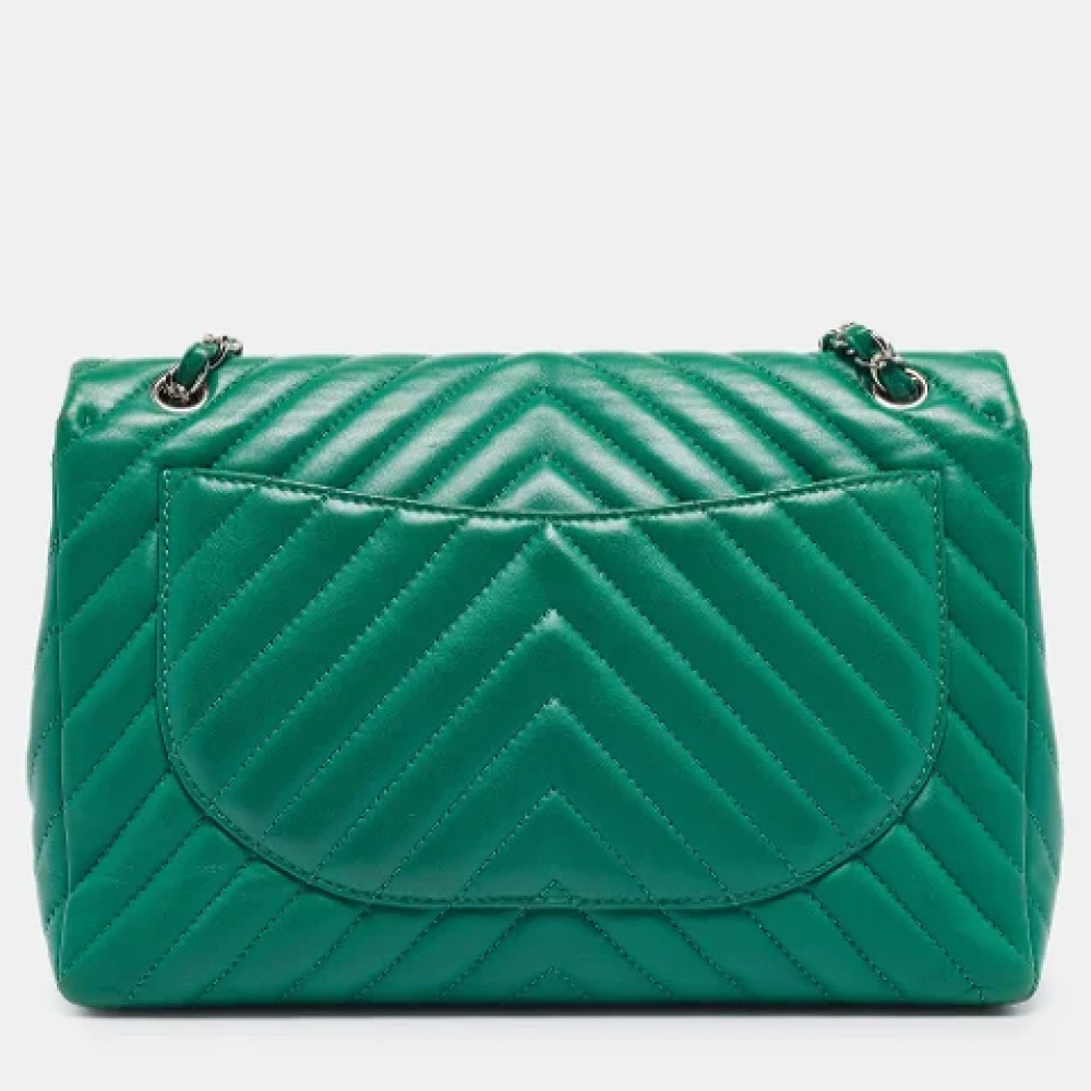 Chanel Vintage Pre-owned Leather shoulder-bags Green Dames