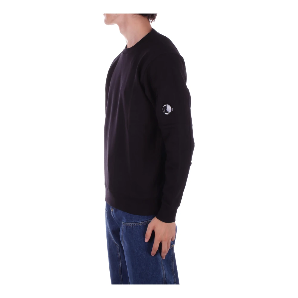 C.P. Company Zwarte Logo Sweater met Zijzak Purple Heren