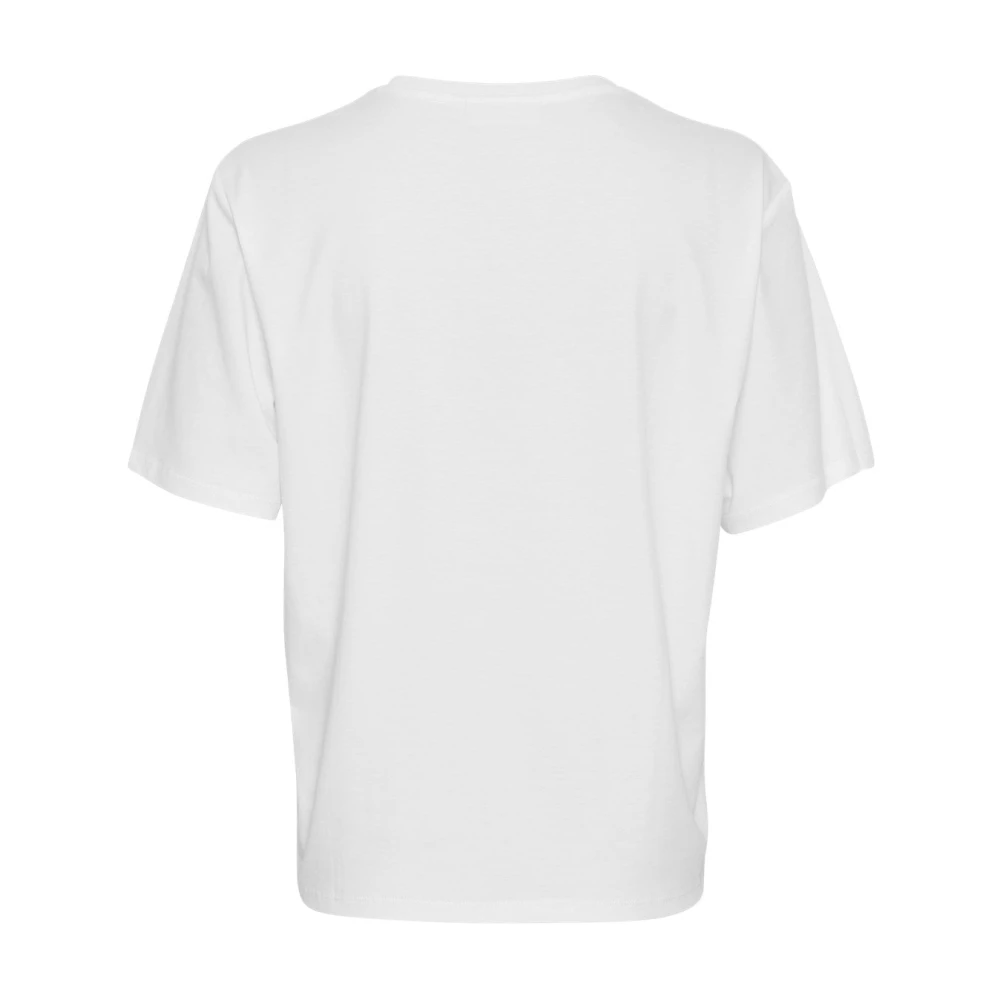 moss copenhagen Nordic Logo Tee Wit Zwart White Dames