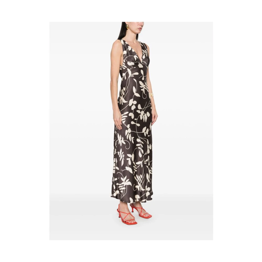 Faithfull the Brand Koffiebruine Knoopstrik Jurk Gray Dames