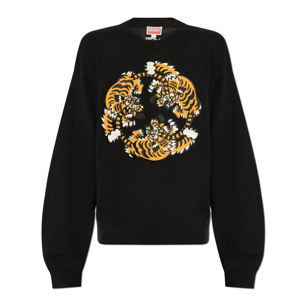 Kenzo Trui met geborduurd tijgermotief Black Heren