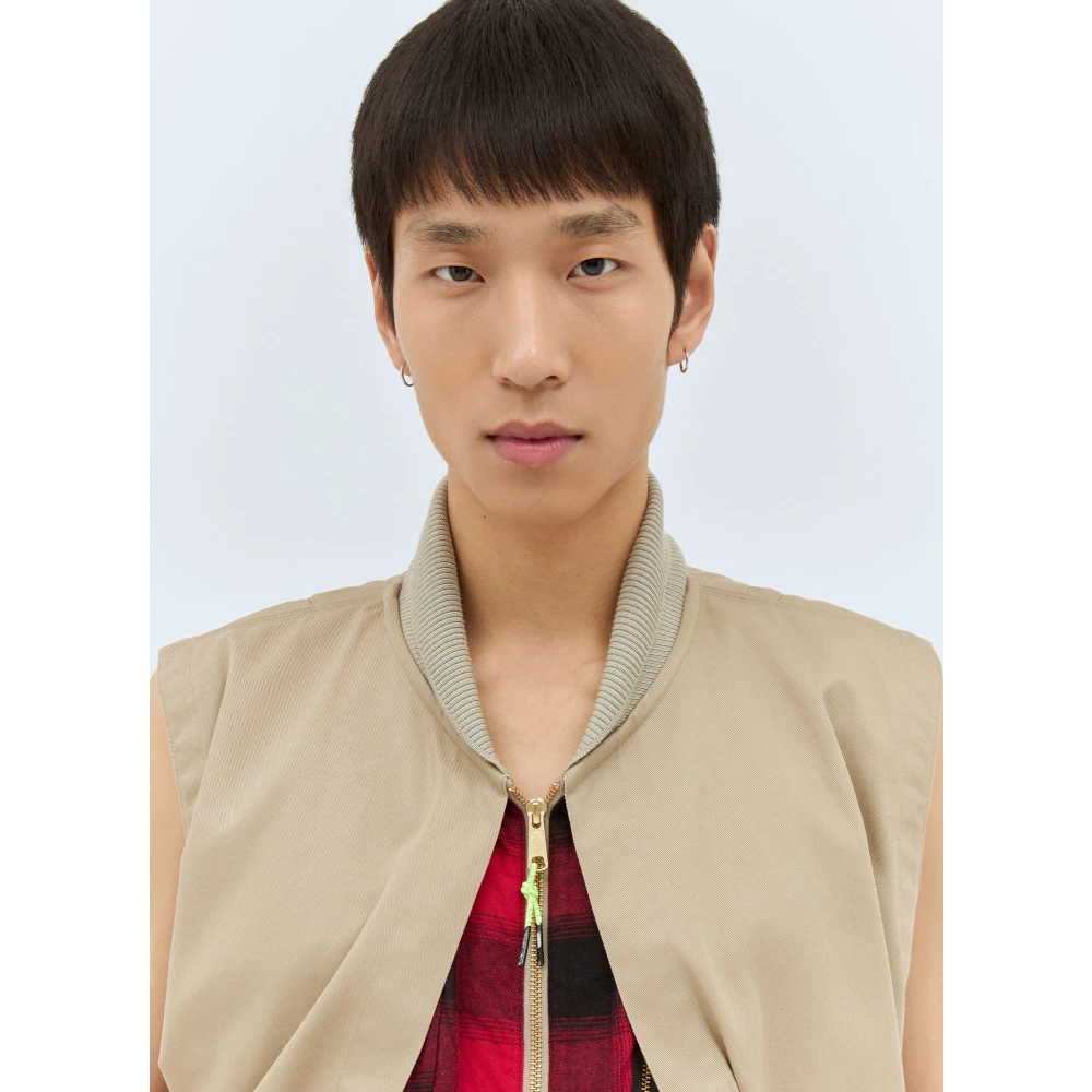 Dickies Twill Crewneck Vest met Zakken Beige Heren