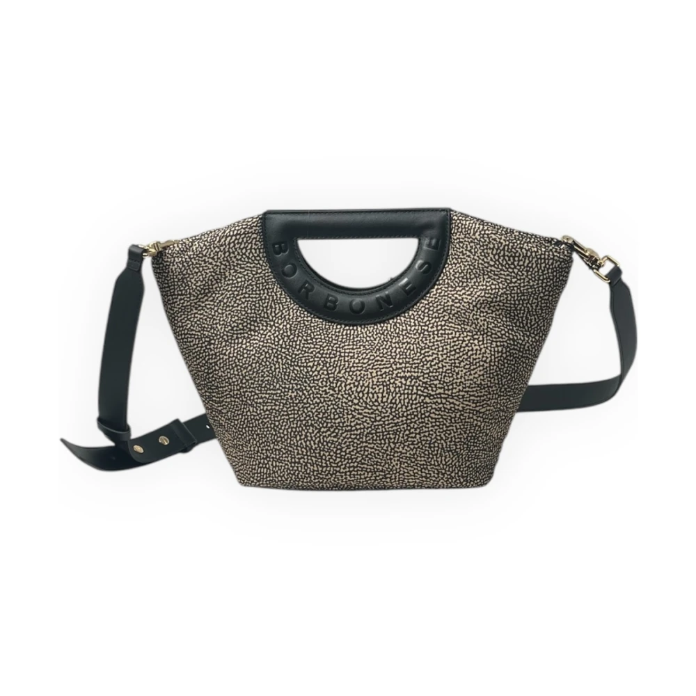Borbonese Kleine Shopping Schoudertas Beige Dames