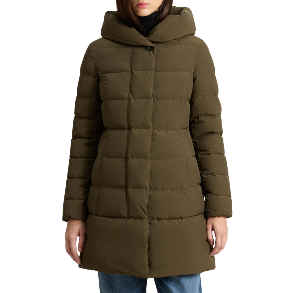 Woolrich Groene Puffy Prescott Parka Jas Green Dames