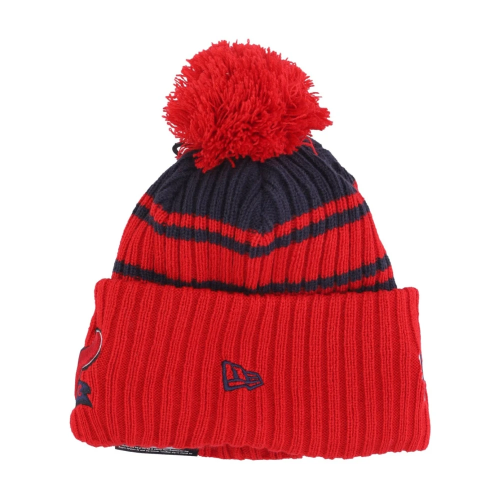 new era Houston Texans Pom Beanie Hat Red Heren