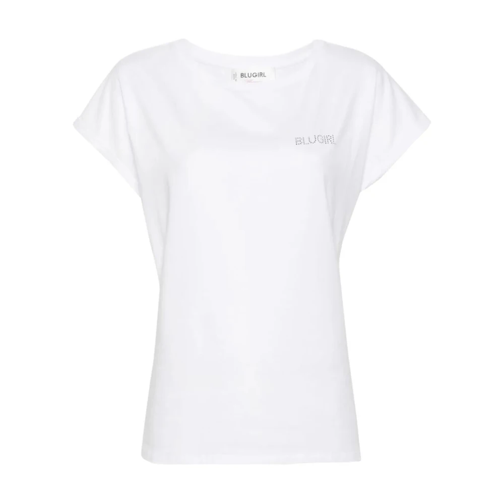 Blugirl Optisch Wit `Moda` T-Shirt White Dames