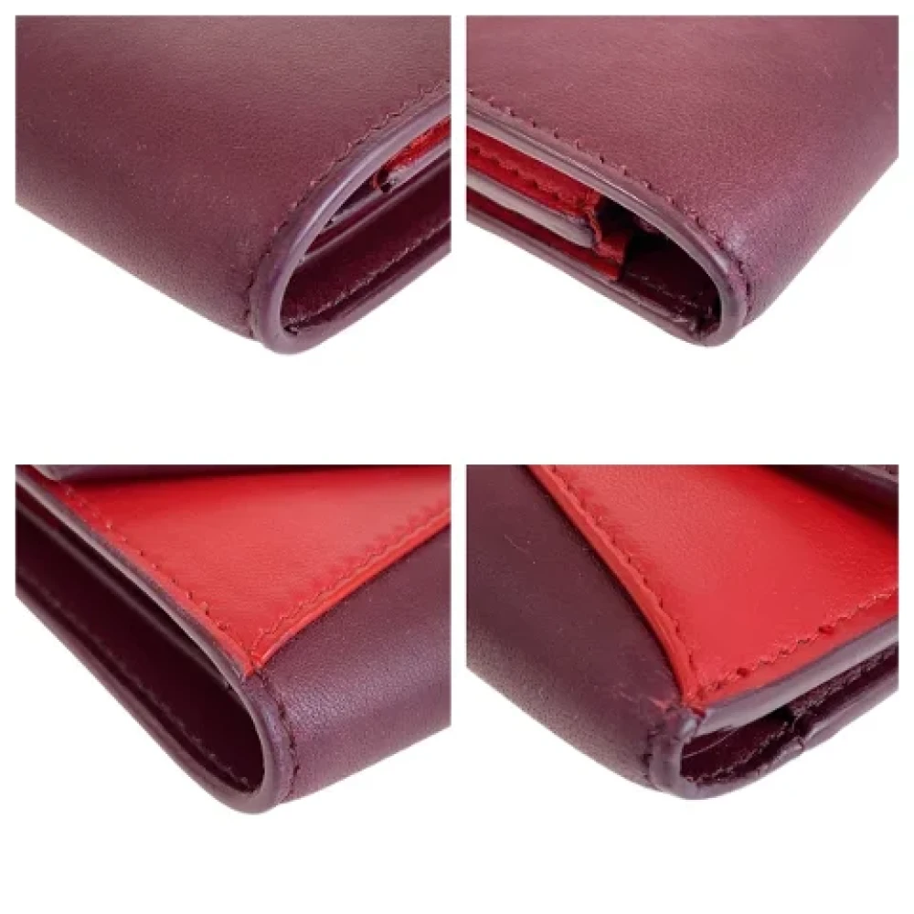 Bottega Veneta Vintage Pre-owned Leather wallets Red Dames