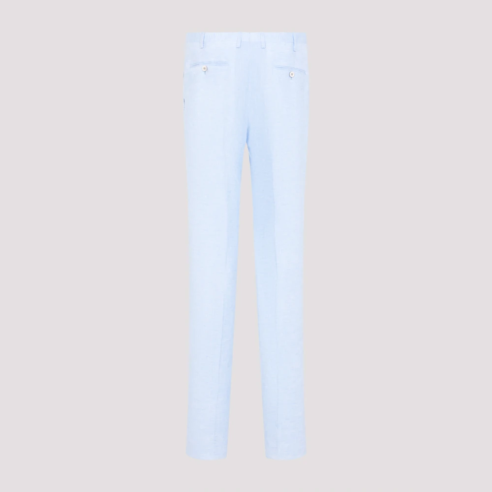 Kiton Blauwe Linnen Broek Elegante Stijl Blue Heren
