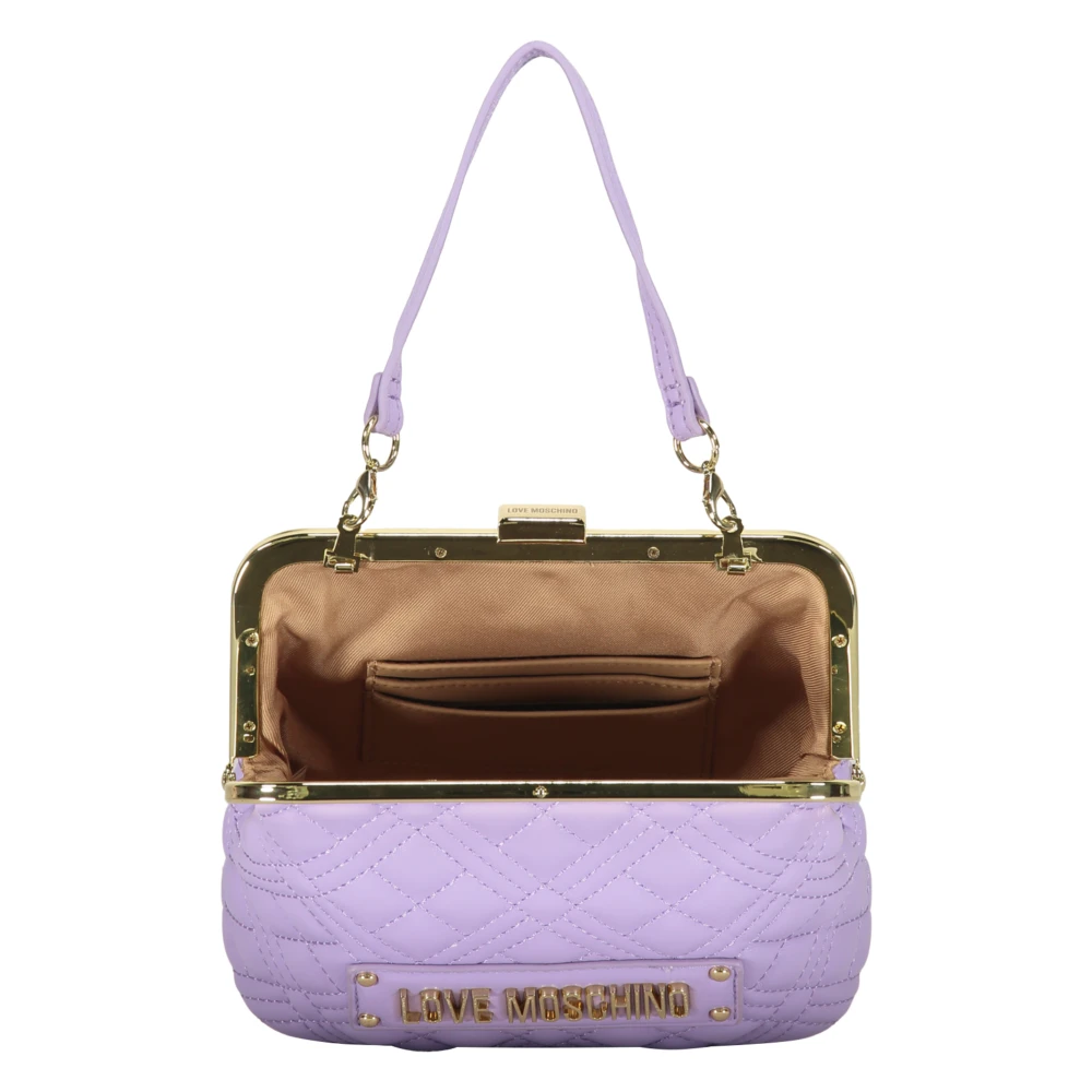 Love Moschino Gewatteerde Handtas met Afneembare Band Purple Dames