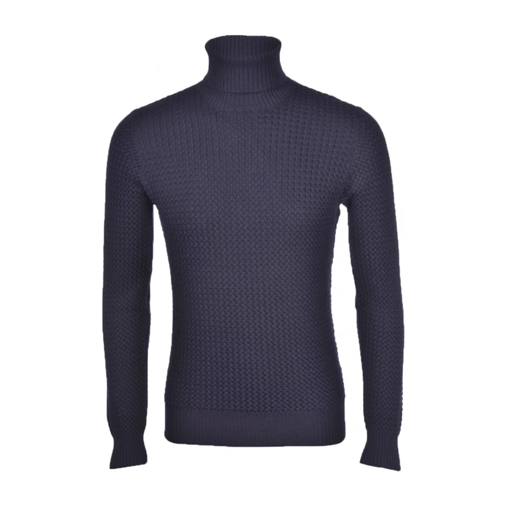 Gran Sasso Cyclist Turtleneck Knitwear Blue Heren