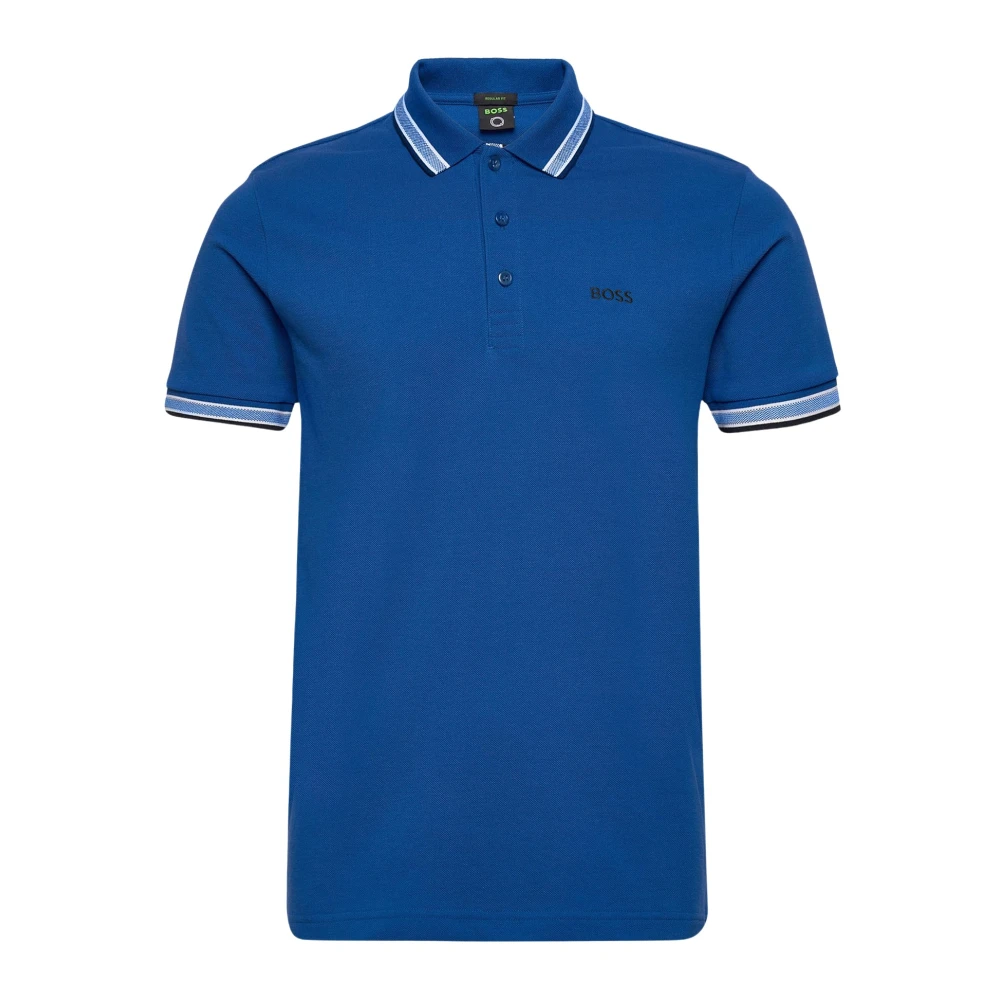 Hugo Men's Blue Polo Shirts, Xl, Cotton Piqué Polo Shirt With Logo