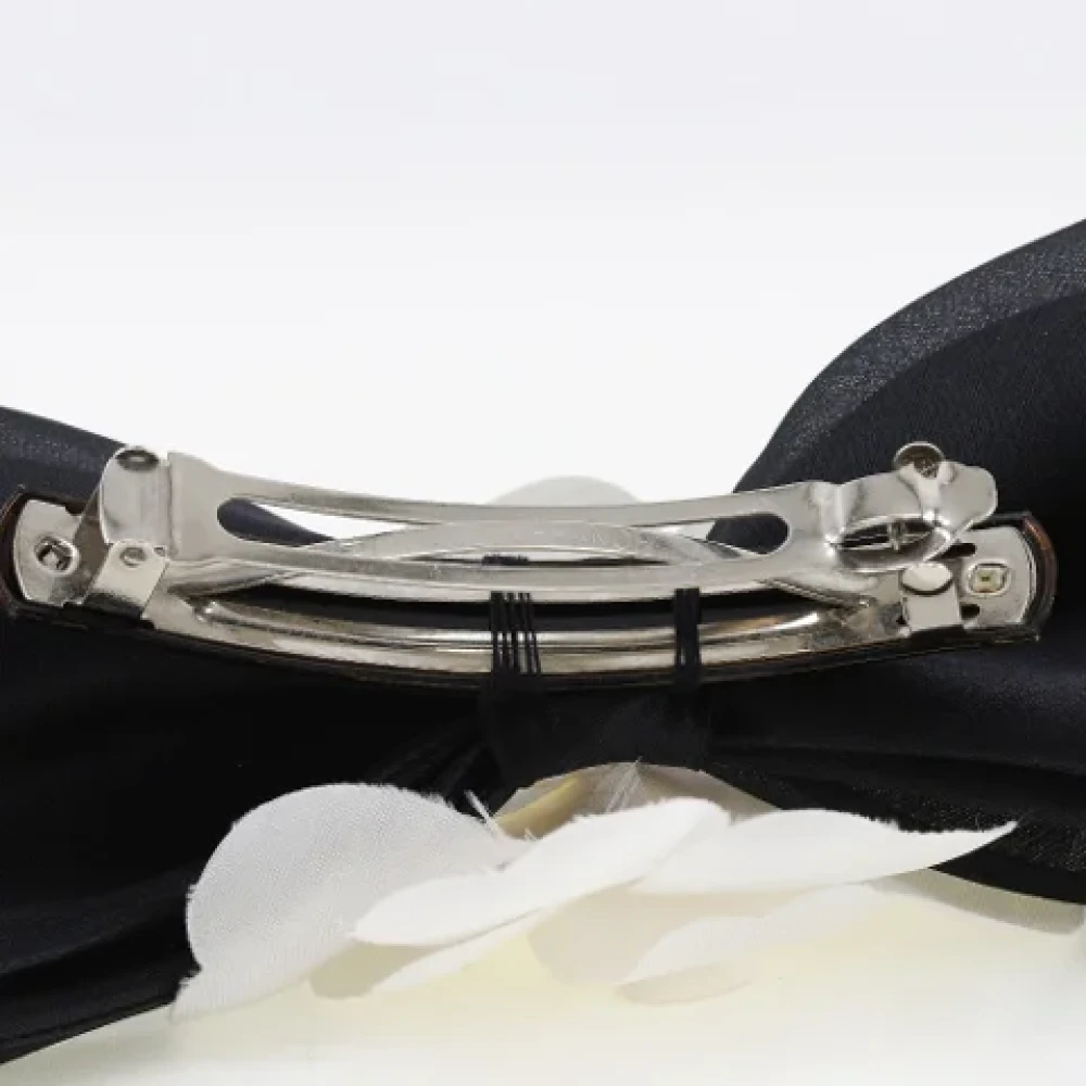 Chanel Vintage Pre-owned Cotton hair-accessories Black Dames