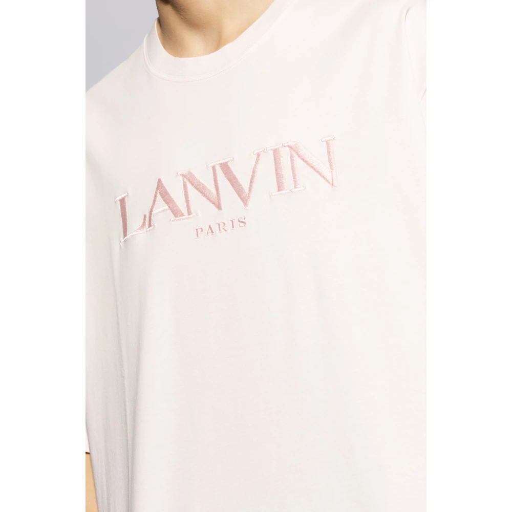Lanvin T-shirt met logo Pink Heren
