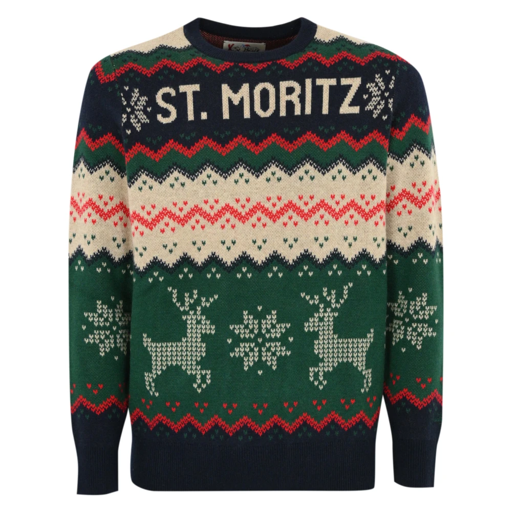 MC2 Saint Barth Wol Kasjmier Trui Kerstontwerp Multicolor Heren