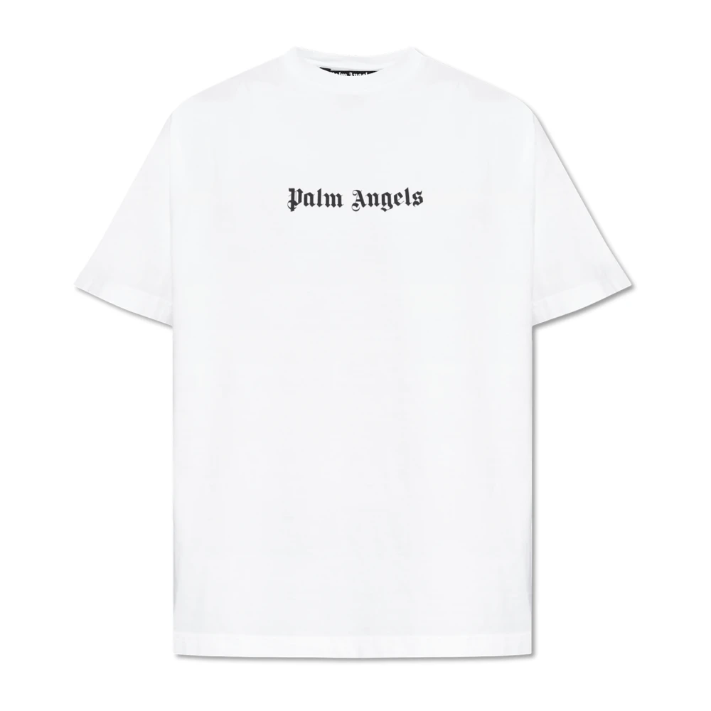 Palm Angels Mens White T-Shirts T-Shirt With Logo Medium | Miinto