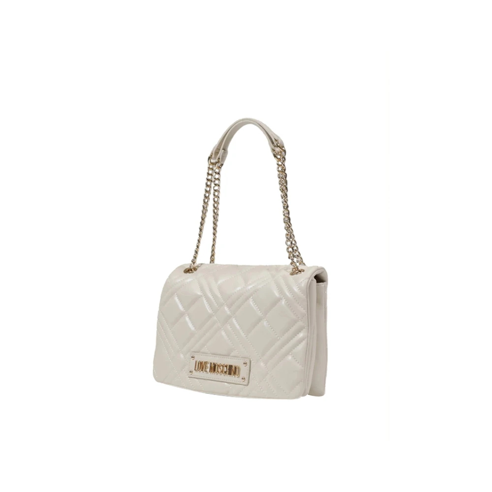 Moschino Ivoor Schoudertas Hartsluiting Beige Dames