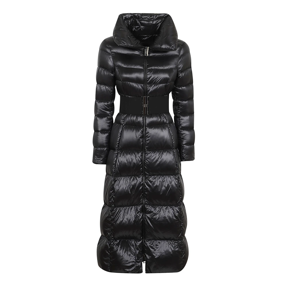 Herno Zwarte Pufferjas met hoge kraag Black Dames
