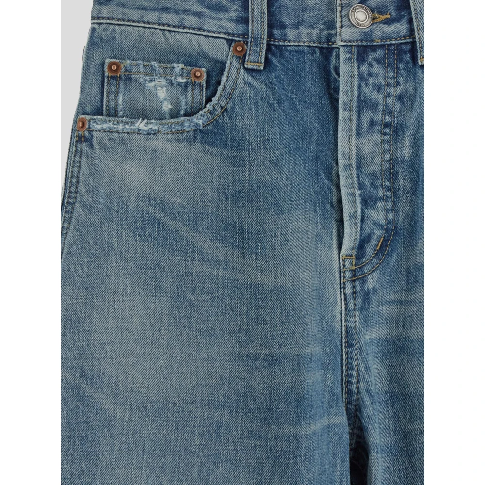 Saint Laurent Katoenen Denim Jeans Blue Dames