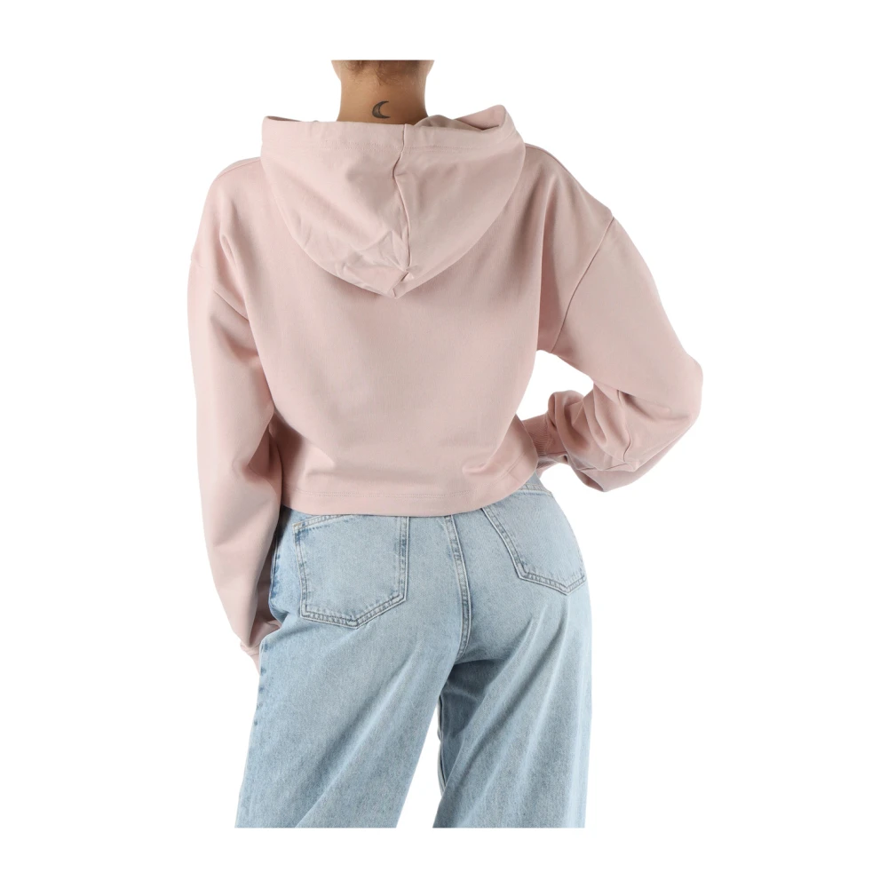 Calvin Klein Jeans Cropped Katoenen Sweatshirt met Logo Patch Pink Dames