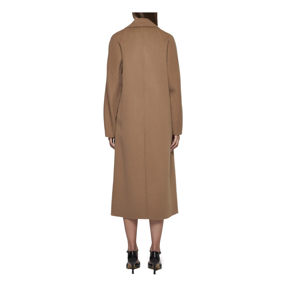 Max Mara Kameel Wol Dubbel-Borst Jas Brown Dames