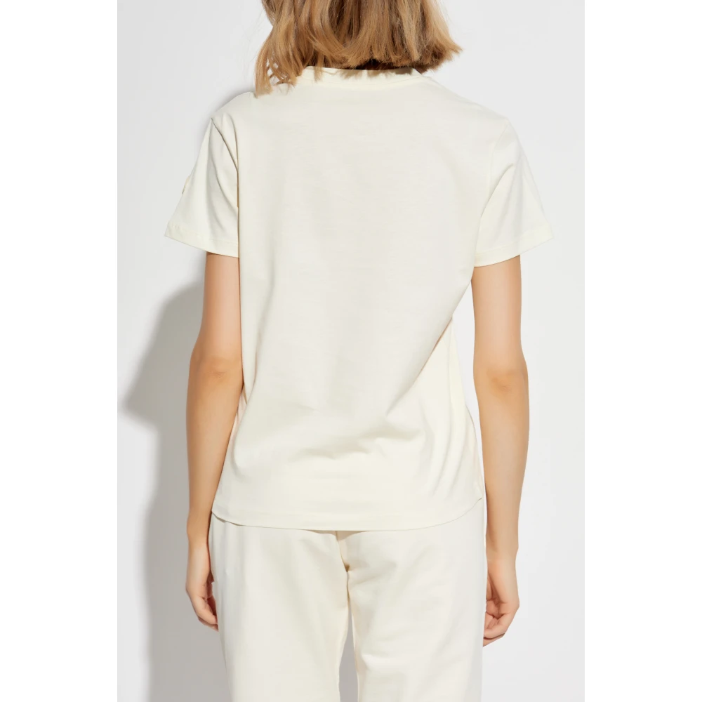 Moncler T-shirt met logo Beige Dames