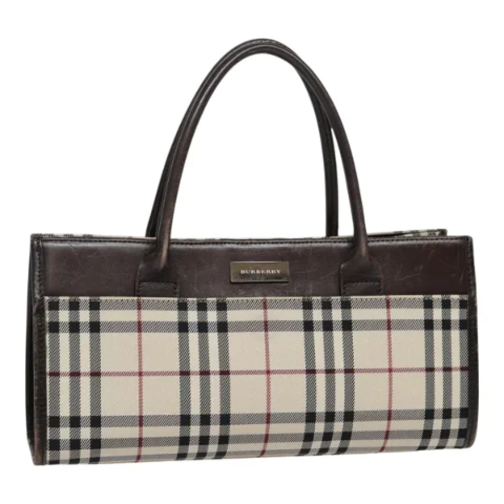 Burberry Vintage Pre-owned Leather handbags Beige Dames