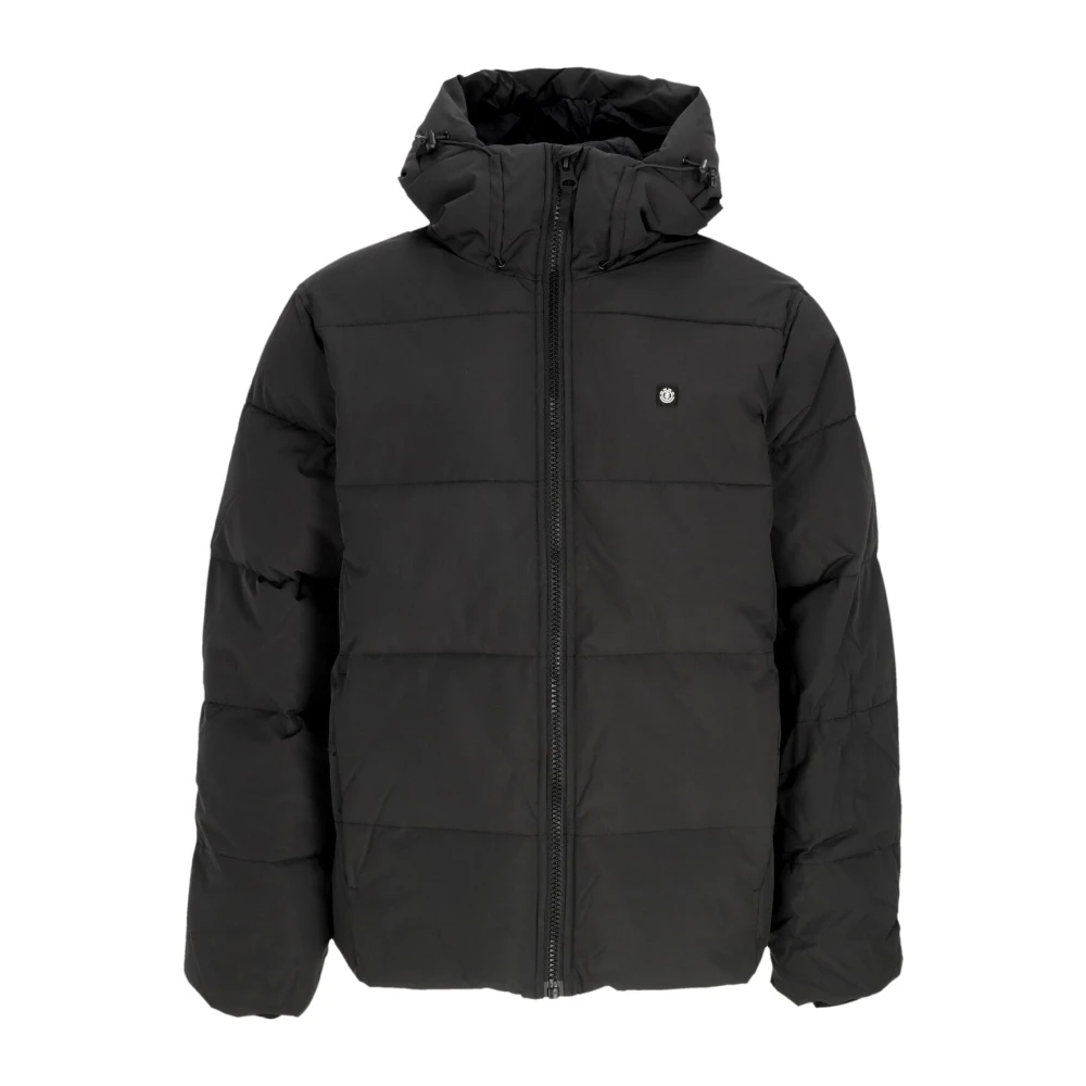 Element Uomo Nero Giacca In Piuma Con Cappuccio Regolabile E Idrorepellente