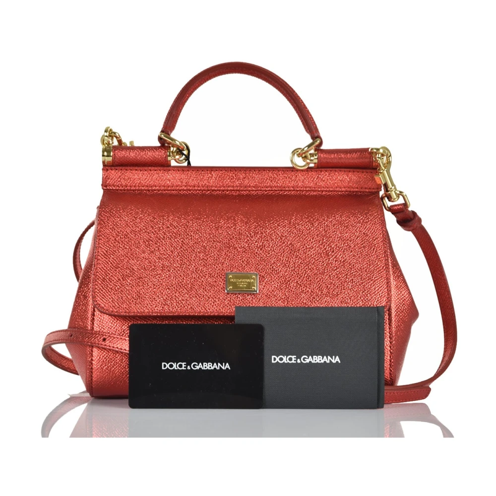 Dolce & Gabbana Rode Leren Sicily Microbag Red Dames