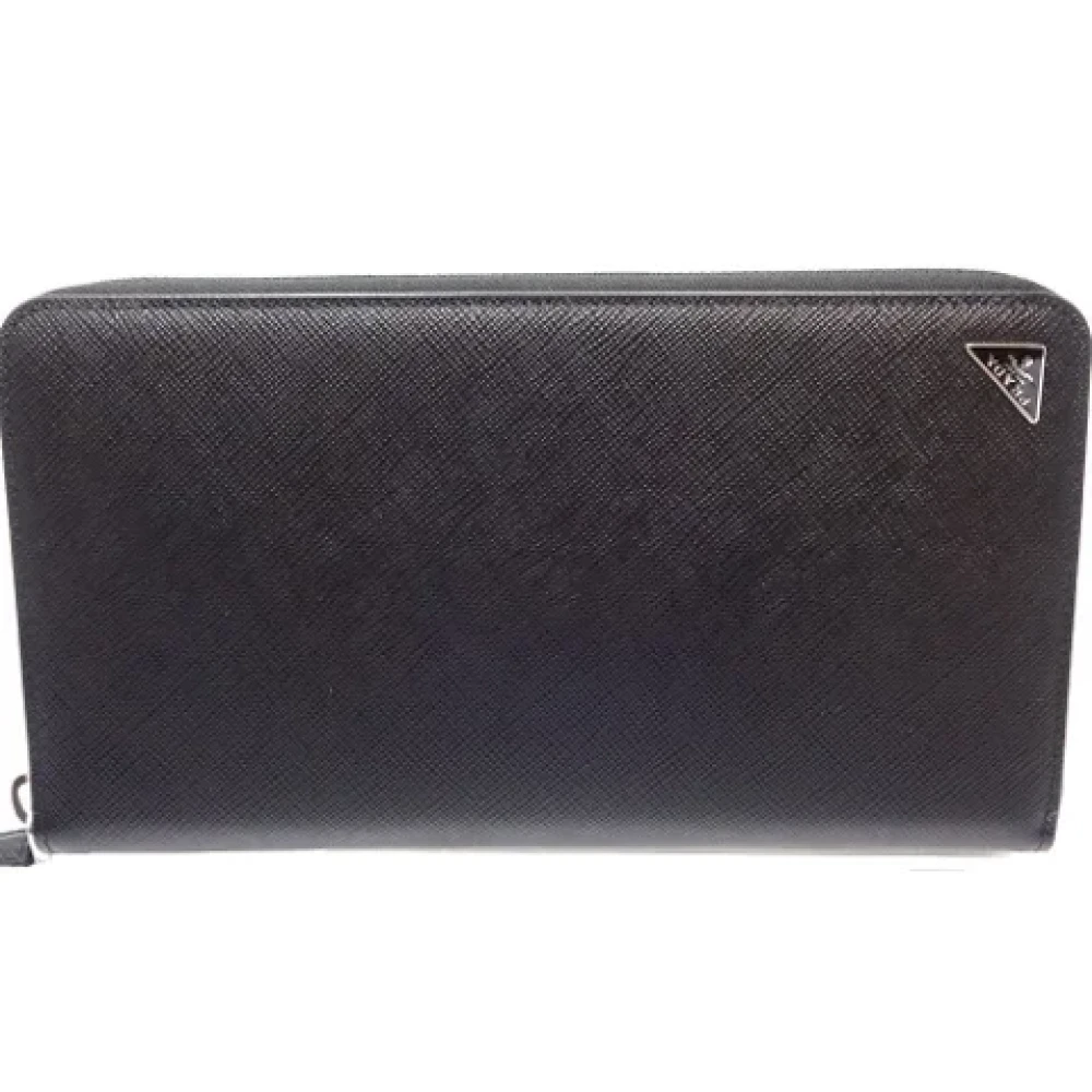 Prada Vintage Pre-owned Leather wallets Black Dames