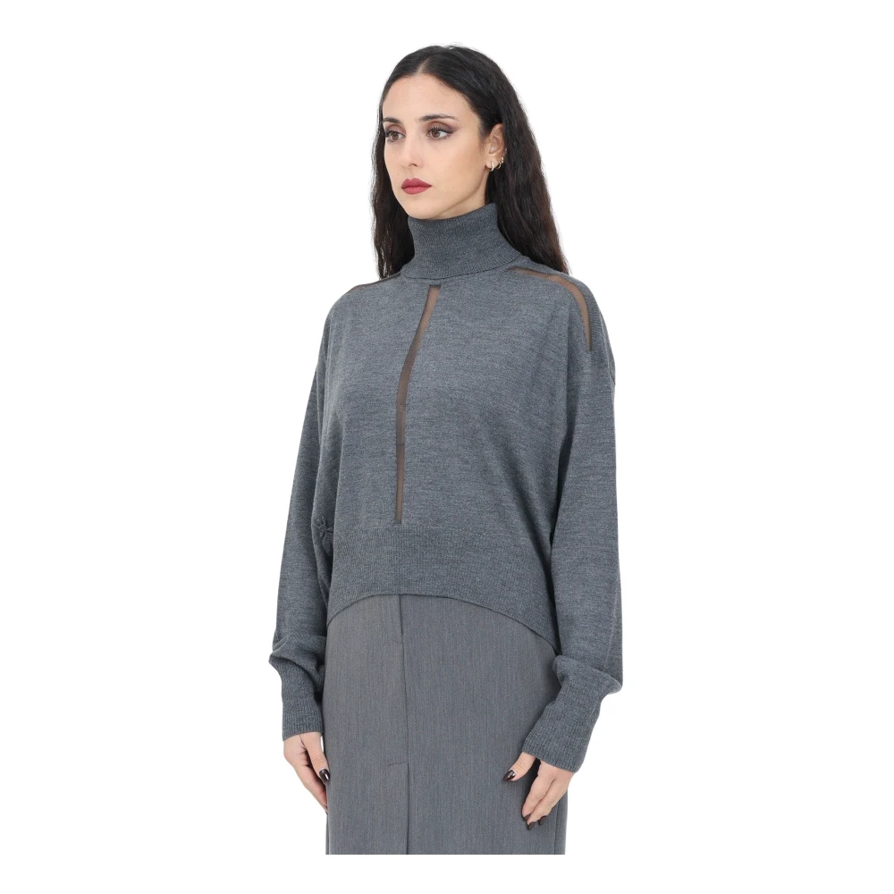 PATRIZIA PEPE Moderne Grijze Coltrui Gray Dames