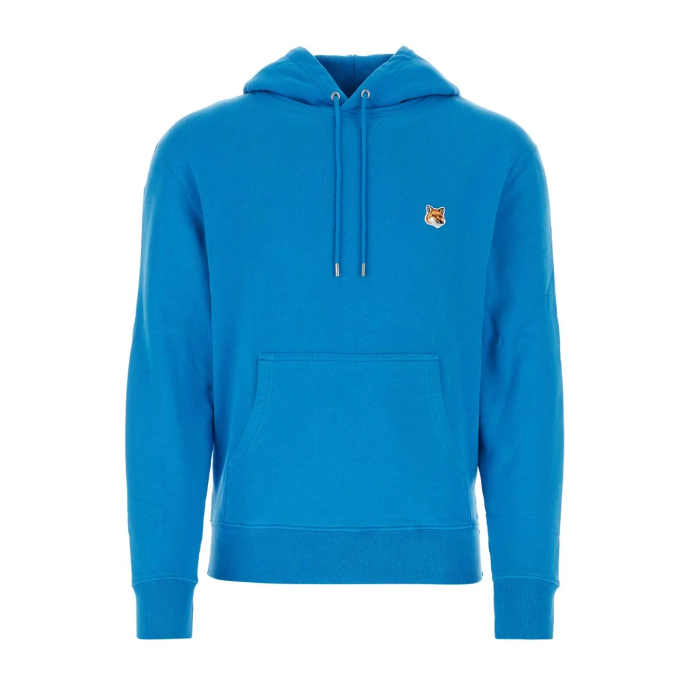 Maison Kitsuné Turquoise Katoenen Sweatshirt Blue Heren