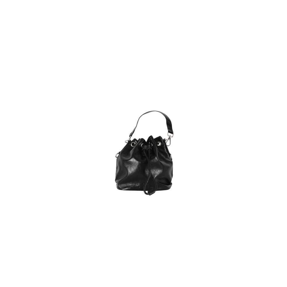 Msgm Emmer tas met gelamineerd cracklè effect Black Dames