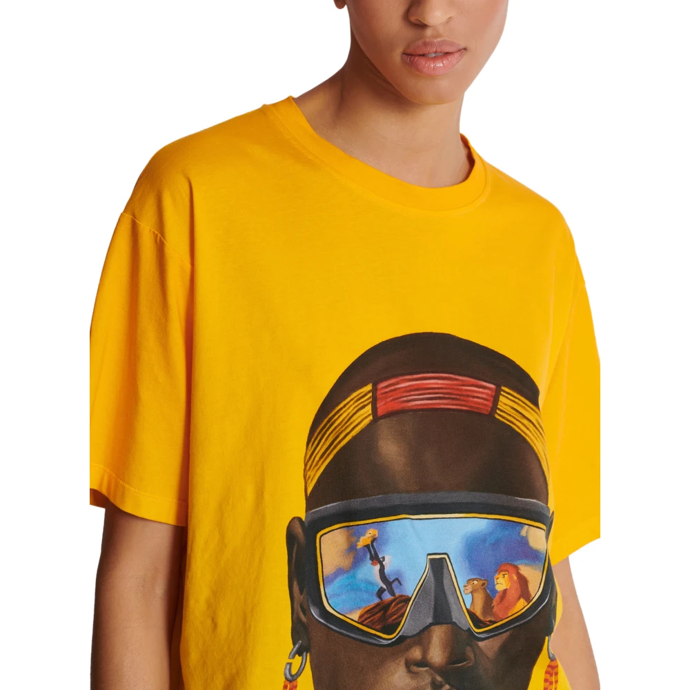 Balmain Disney x : The Lion King T-shirt met print Nika Mtwana Yellow Dames