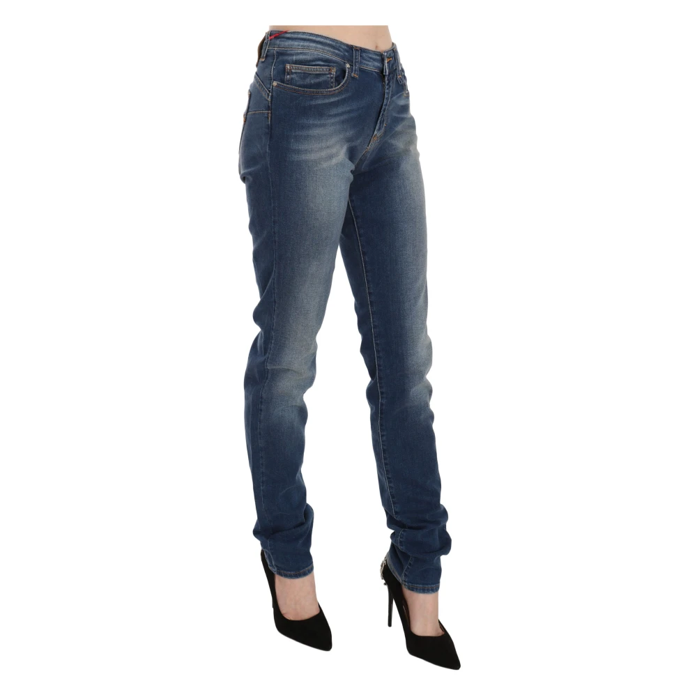 Fiorucci Vintage Blue Slim Mid-Waist Jeans Blue Dames