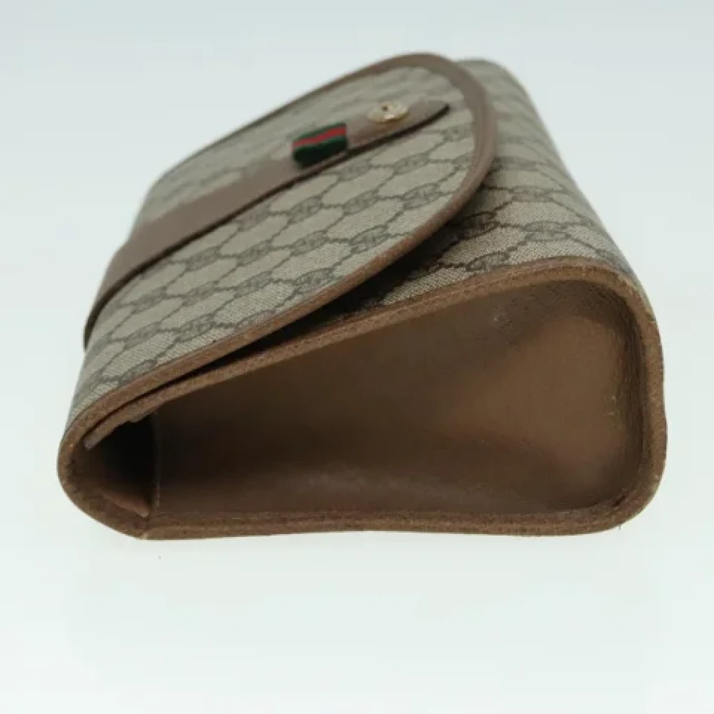 Gucci Vintage Pre-owned Leather clutches Beige Dames