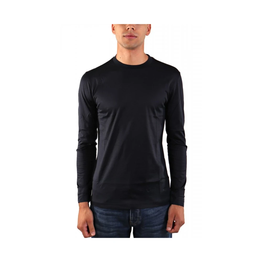 Emporio Armani Mannelijk Blauw Asv Jersey Trui Van Lyocellmix