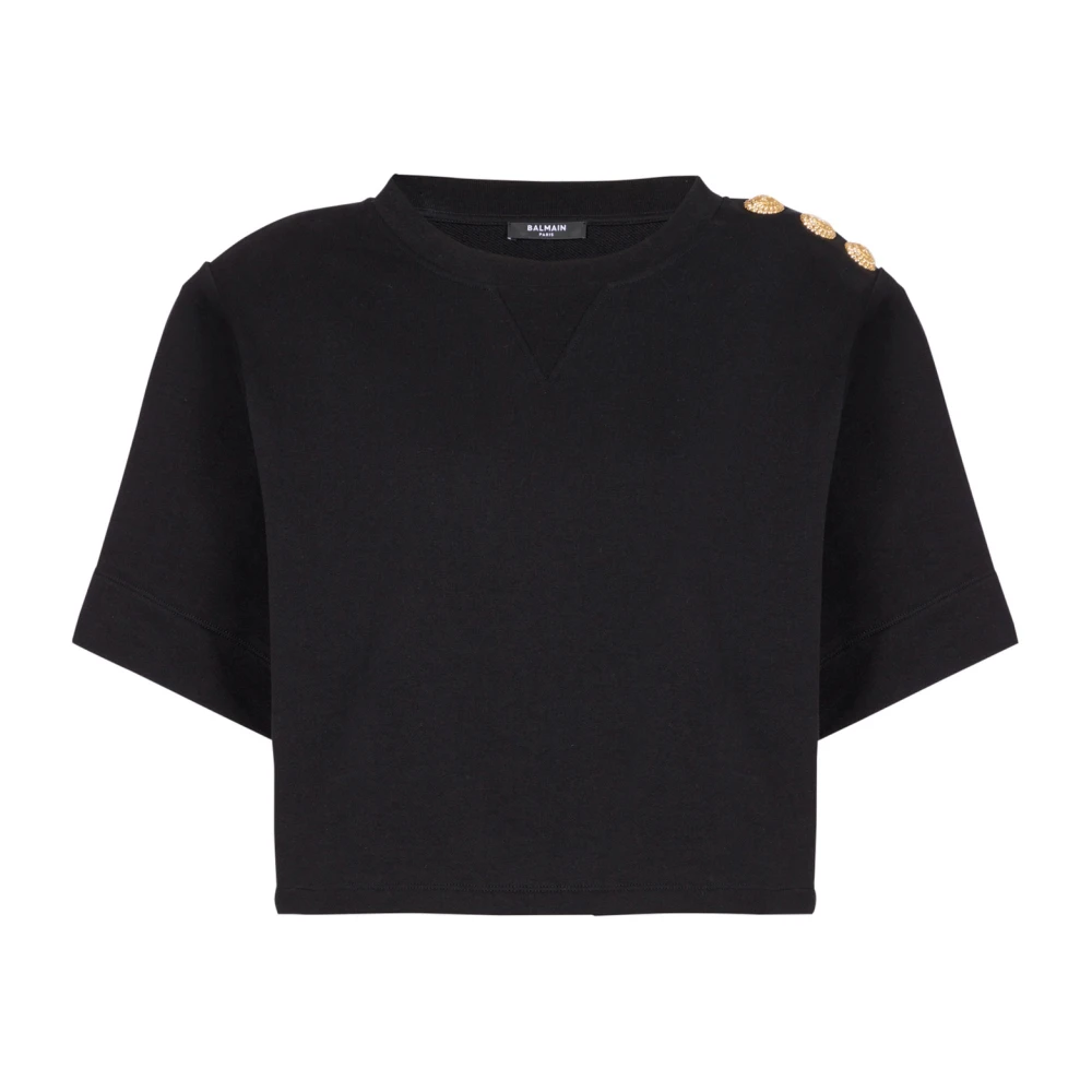 Balmain Sweatshirt met knopen Black Dames