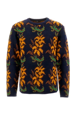 Floral Intarsia-Knit Wool Jumper