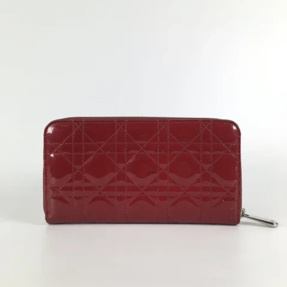 Dior Vintage Pre-owned Leather wallets Red Dames
