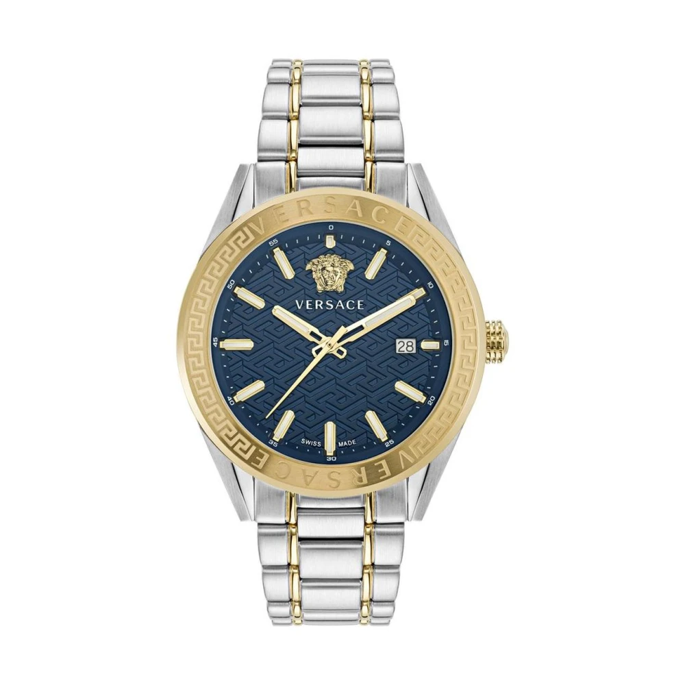 Versace Men's Gray Stainless Steel Dress Watch With Date Display