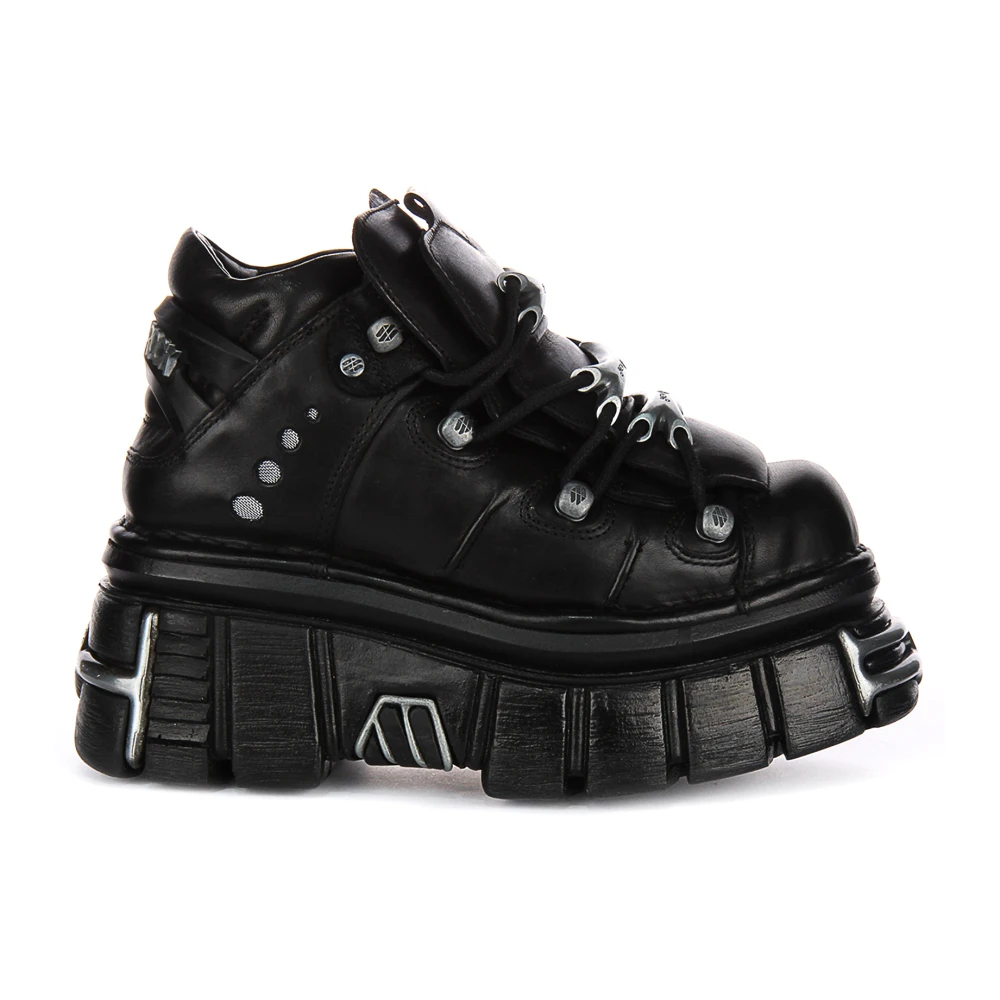 New Rock Stylish Lace-Up Boots - Female - Lace-Up Boots - Black - 10 Uk - Shoes - Image 2