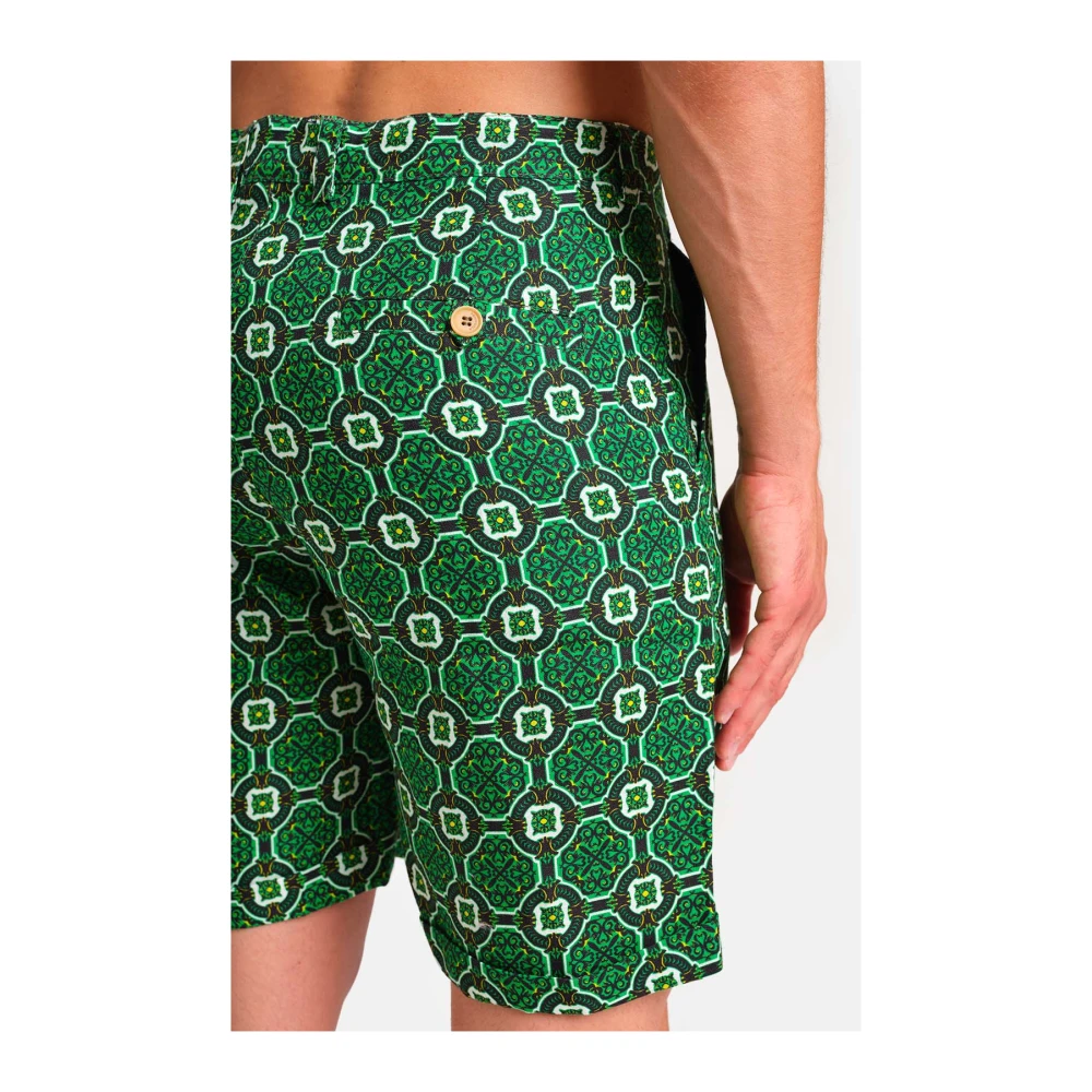 Peninsula Klassieke Linnen Bermuda Shorts Green Heren