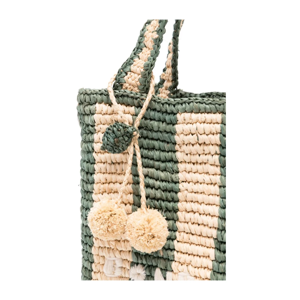 Bonpoint Groene Raffia Tote Tas Green Dames
