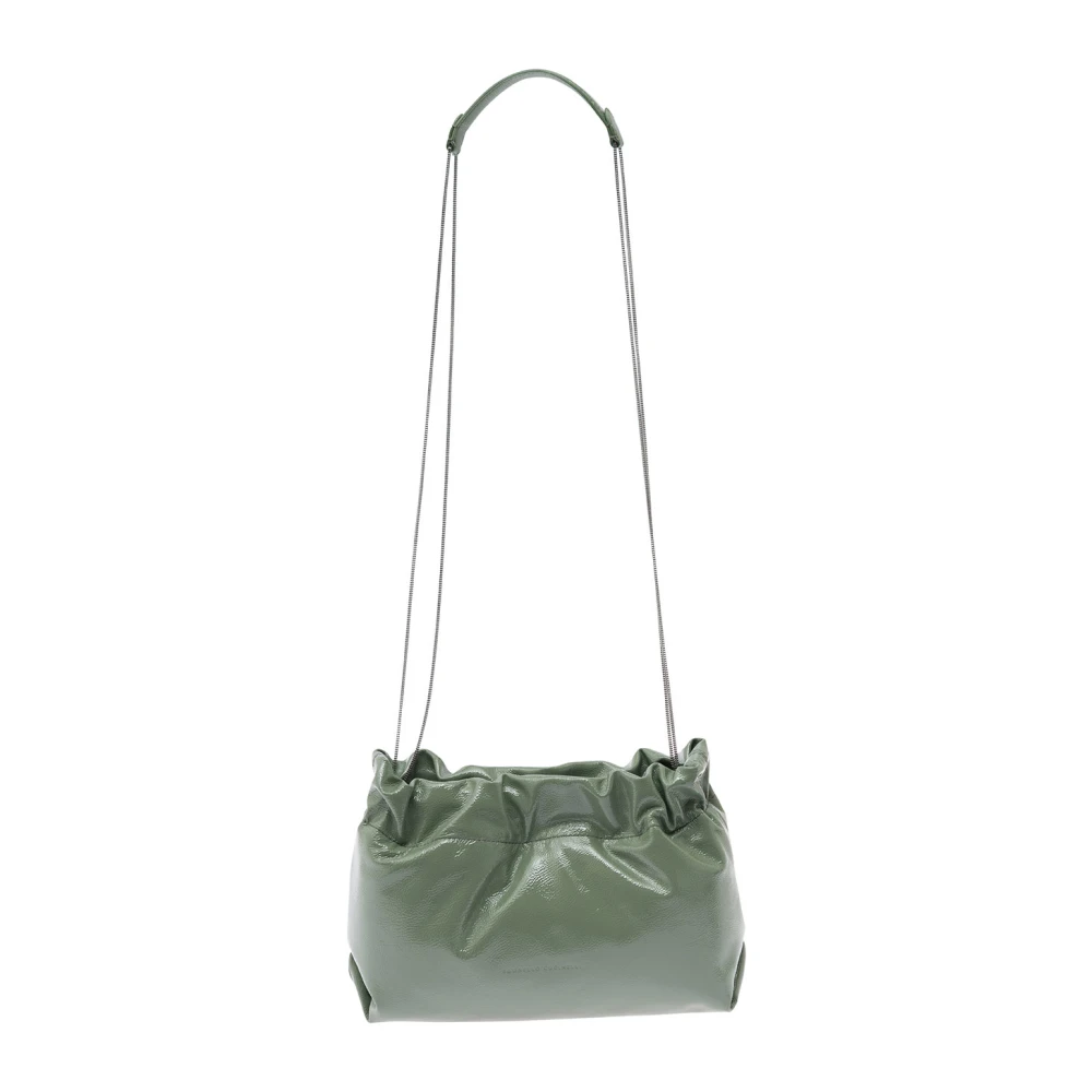 BRUNELLO CUCINELLI Groene Suède Schoudertas met Ketting Green Dames